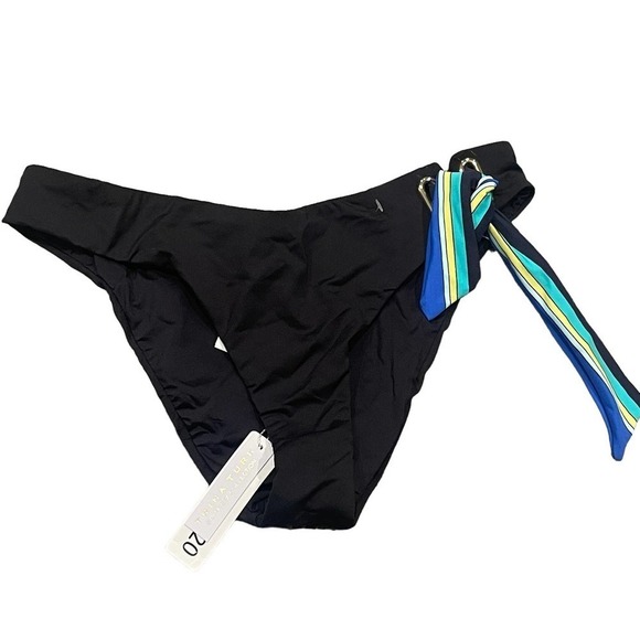 Trina Turk Rainbow Tie Hipster Bikini Bottom Black Women's Size 4 NWT - Picture 4 of 8